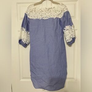 Anthropologie Alice & Trixie Blue and white dress size XS